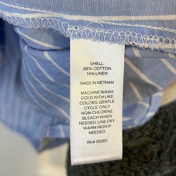 Express Blue and White Off The Shoulder Top - Picture 4 of 4